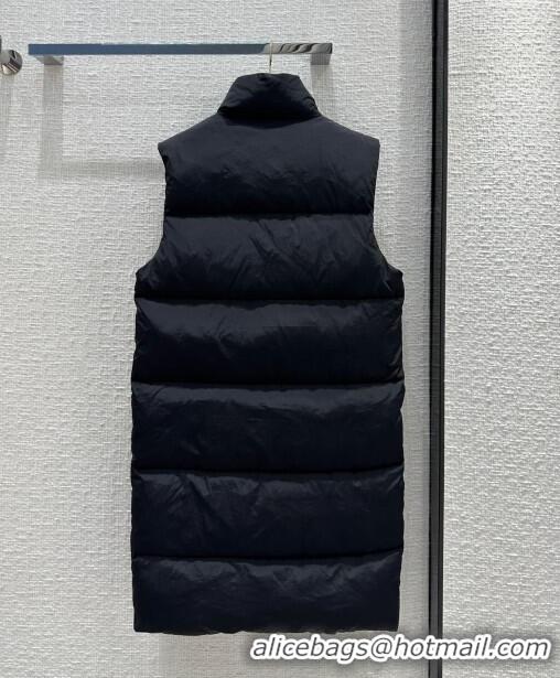 Big Discount Prada Long Down Vest P112907 Black 2023