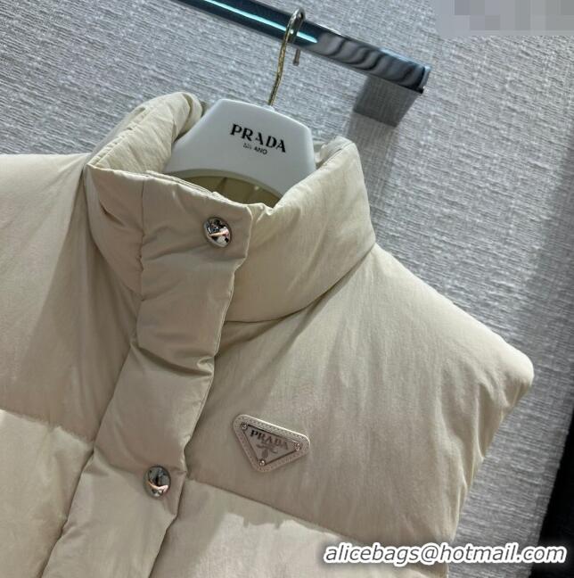 Good Product Prada Long Down Vest P112908 Beige 2023