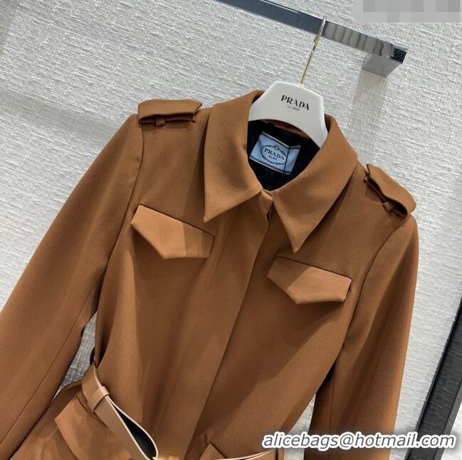 Reasonable Price Prada Single-breasted Gabardine Jacket P112918 Cork Beige 2023