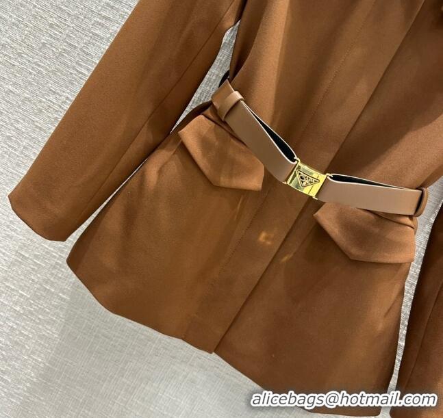 Reasonable Price Prada Single-breasted Gabardine Jacket P112918 Cork Beige 2023