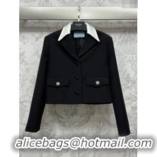 Top Grade Prada Single-breasted Jacket P112920 Black 2023