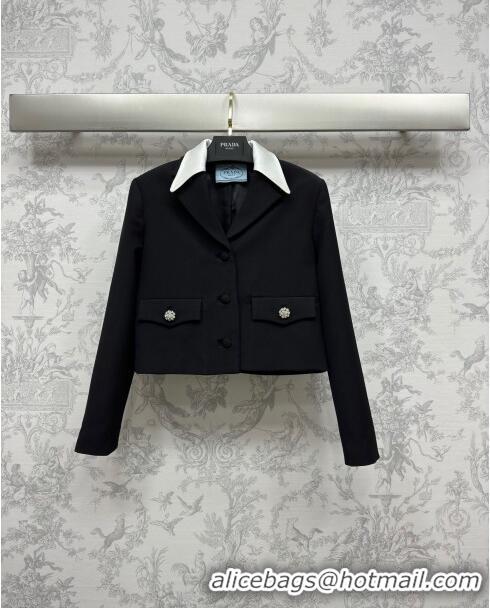 Top Grade Prada Single-breasted Jacket P112920 Black 2023