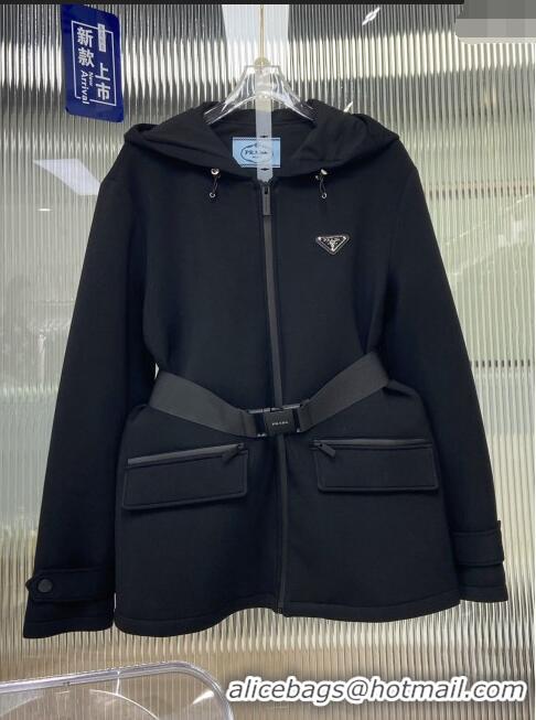 ​Trendy Design Prada Jacket with Belt P112925 Black 2023