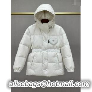 Top Quality Prada Re-Nylon Down Jacket P112934 White 2023