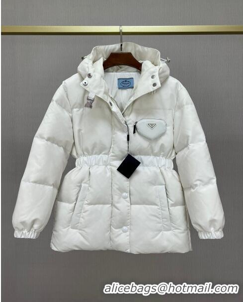 Top Quality Prada Re-Nylon Down Jacket P112934 White 2023