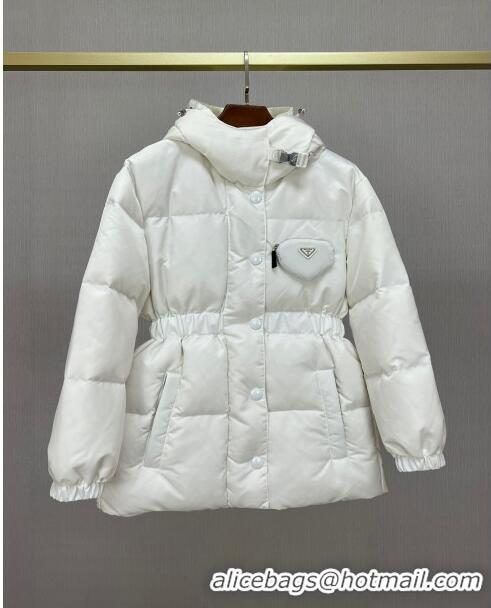 Top Quality Prada Re-Nylon Down Jacket P112934 White 2023