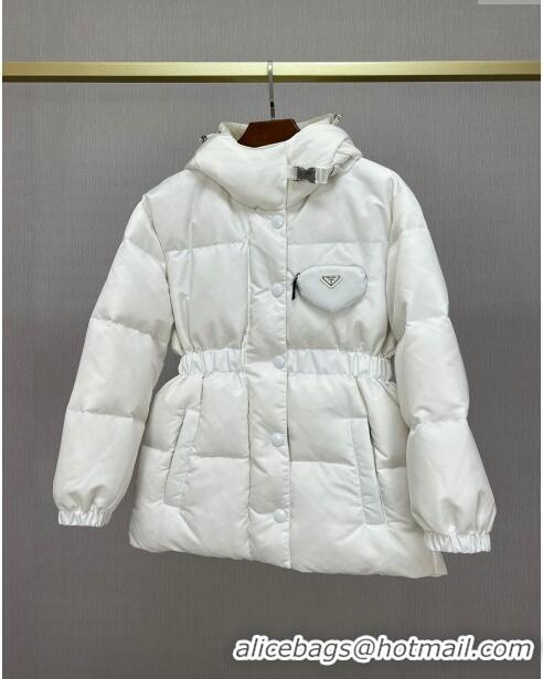 Top Quality Prada Re-Nylon Down Jacket P112934 White 2023