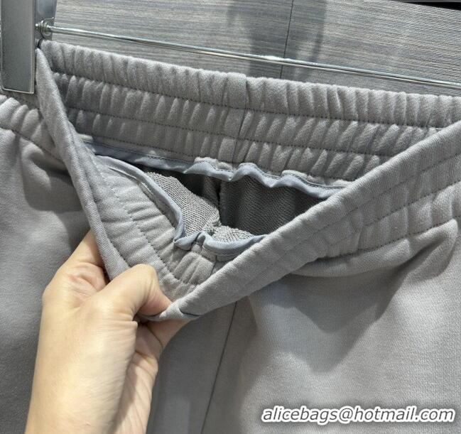 Promotional Prada Crew-neck Sweatshirt and Pants with Feather Trim P112936 Grey 2023