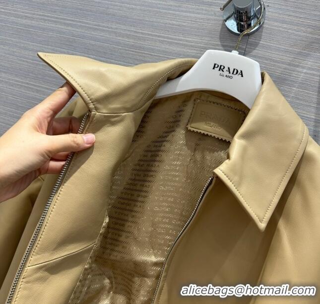 Famous Brand Prada Nappa Leather Jacket P112941 Brown 2023