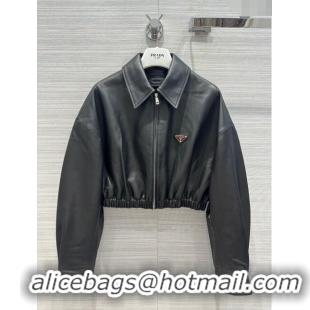 Famous Brand Prada Nappa Leather Jacket P112942 Black 2023