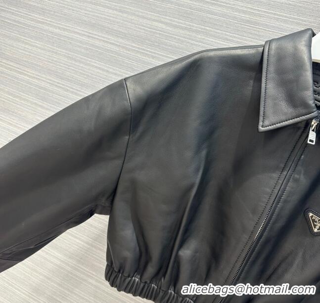 Famous Brand Prada Nappa Leather Jacket P112942 Black 2023