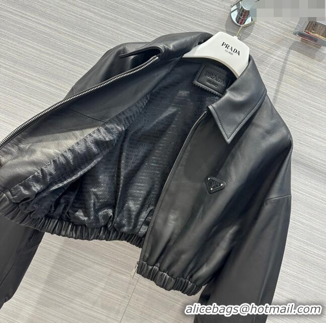 Famous Brand Prada Nappa Leather Jacket P112942 Black 2023