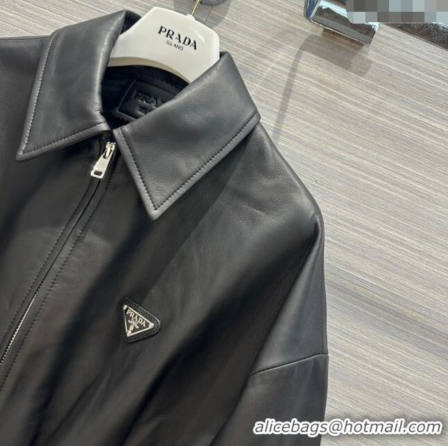 Famous Brand Prada Nappa Leather Jacket P112942 Black 2023