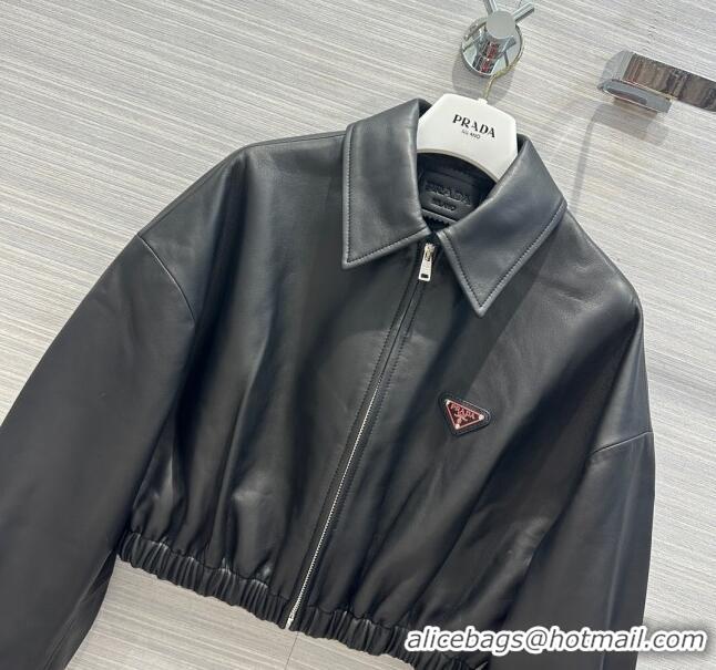 Famous Brand Prada Nappa Leather Jacket P112942 Black 2023