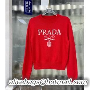 ​Top Quality Prada Wool Sweater P122215 Red 2023