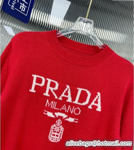 ​Top Quality Prada Wool Sweater P122215 Red 2023