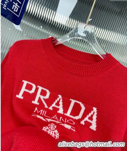 ​Top Quality Prada Wool Sweater P122215 Red 2023