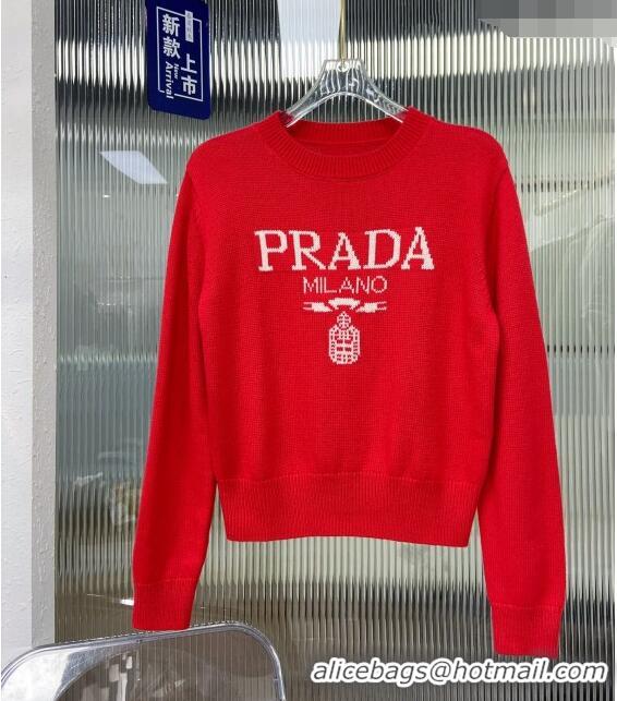 ​Top Quality Prada Wool Sweater P122215 Red 2023