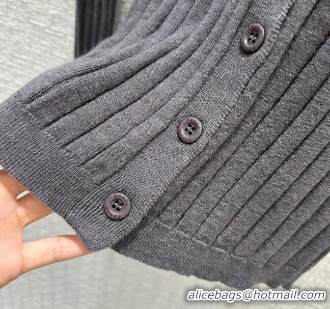 ​Luxurious Promotional Prada Wool Cadigan P122224 Grey 2023