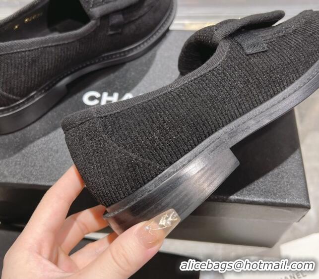 Charming Chanel Corduroy Loafers with CC Foldover G45474 Black/Grey 1201073