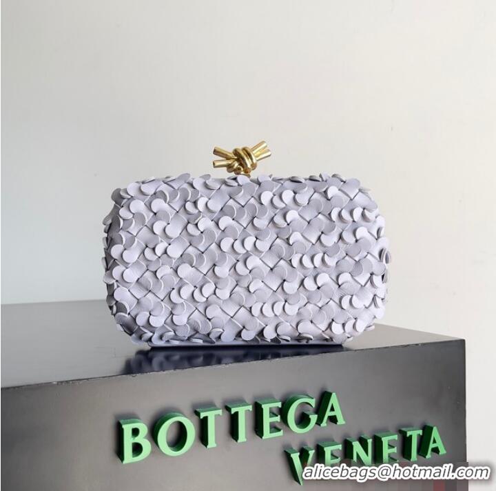 Best Price Bottega Veneta KnotIntreccio lamina leather 717622 Oyster