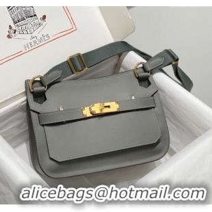 Pretty Style Hermes Jyspiere Mini bag in Swift Leather with Canvas Strap 0908 Storm Grey/Gold 2023