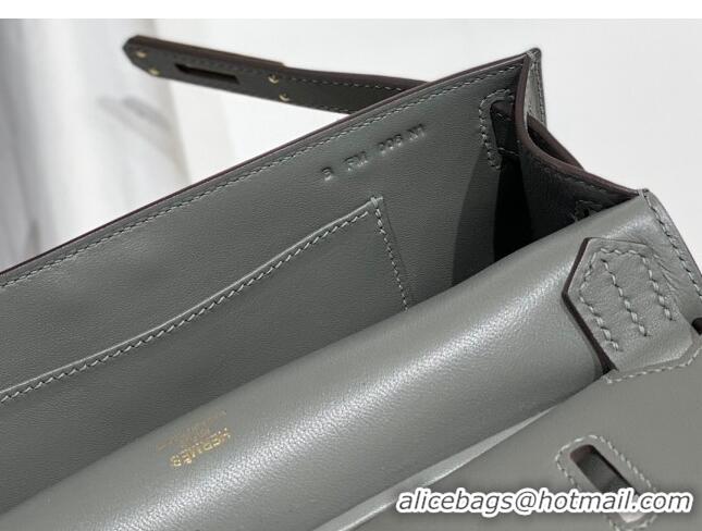 Pretty Style Hermes Jyspiere Mini bag in Swift Leather with Canvas Strap 0908 Storm Grey/Gold 2023