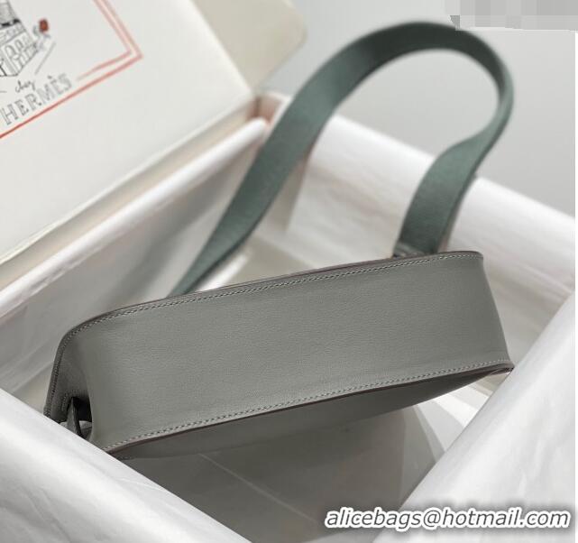 Pretty Style Hermes Jyspiere Mini bag in Swift Leather with Canvas Strap 0908 Storm Grey/Gold 2023