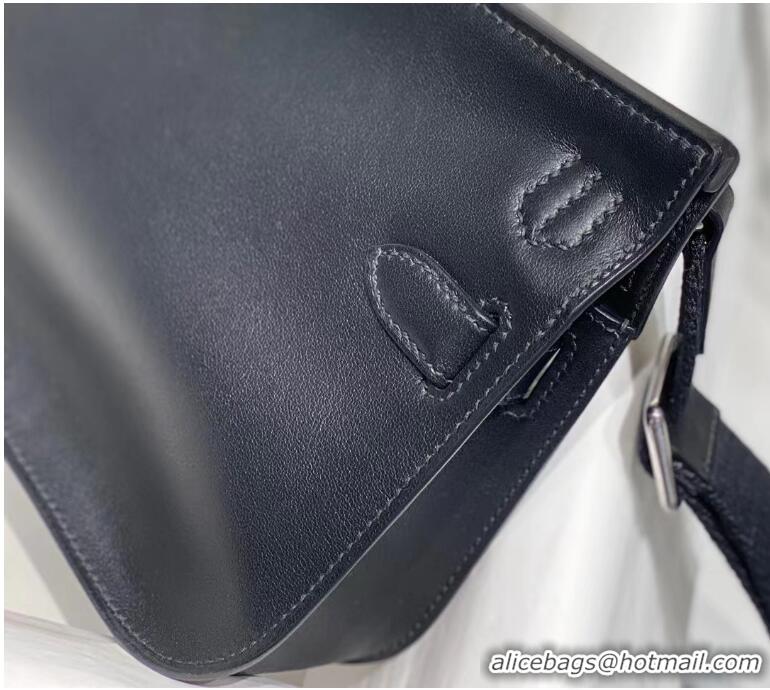 Top Design Hermes Jyspiere Mini bag in Swift Leather with Canvas Strap 0908 Black/Silver 2023