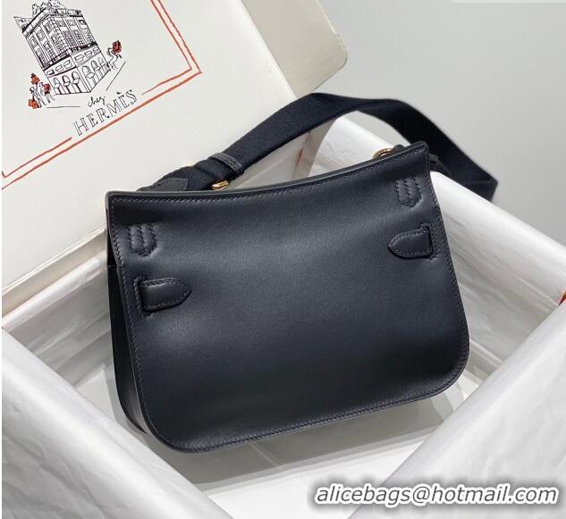 Famous Brand Hermes Jyspiere Mini bag in Swift Leather with Canvas Strap 0908 Black/Gold 2023