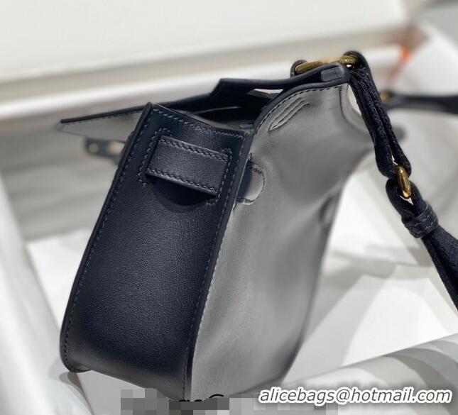 Famous Brand Hermes Jyspiere Mini bag in Swift Leather with Canvas Strap 0908 Black/Gold 2023