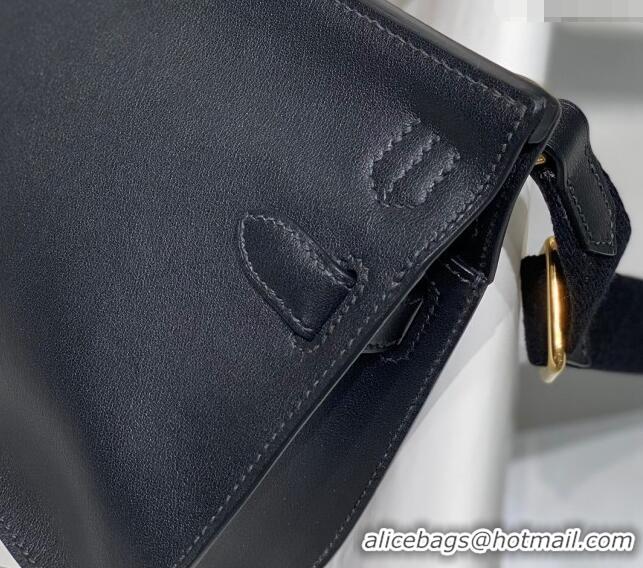 Famous Brand Hermes Jyspiere Mini bag in Swift Leather with Canvas Strap 0908 Black/Gold 2023