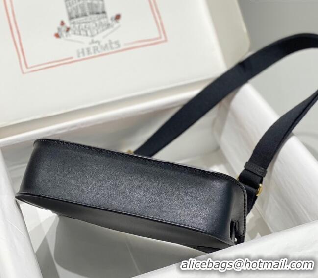 Famous Brand Hermes Jyspiere Mini bag in Swift Leather with Canvas Strap 0908 Black/Gold 2023