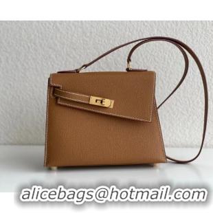 ​Top Quality Hermes Kelly 20 Mini En Desordre Epsom K20 Brown Gold 2023