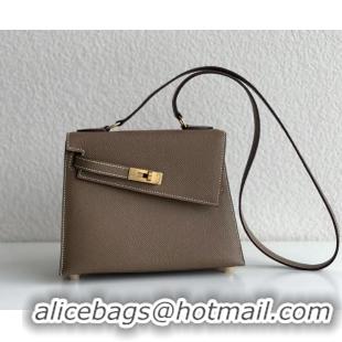 Most Popular Hermes Kelly 20 Mini En Desordre Epsom K20 Elephant Grey Gold 2023