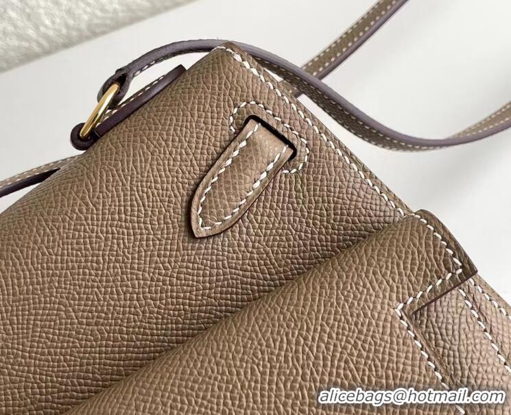 Most Popular Hermes Kelly 20 Mini En Desordre Epsom K20 Elephant Grey Gold 2023