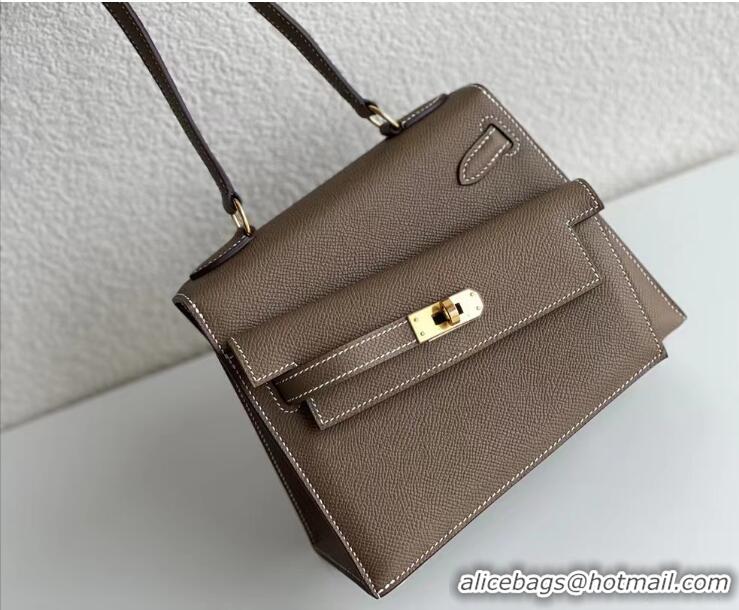 Most Popular Hermes Kelly 20 Mini En Desordre Epsom K20 Elephant Grey Gold 2023