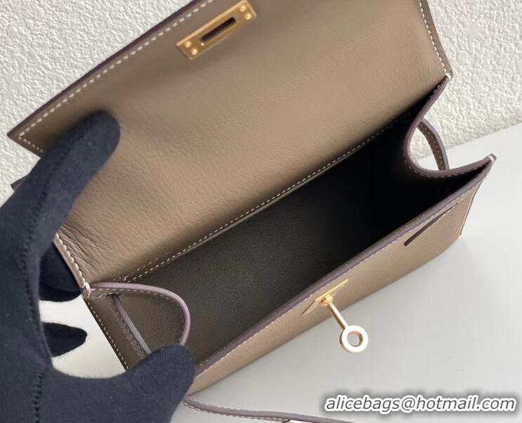 Most Popular Hermes Kelly 20 Mini En Desordre Epsom K20 Elephant Grey Gold 2023