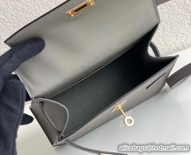 Well Crafted Hermes Kelly 20 Mini En Desordre Epsom K20 Dark Grey Gold 2023