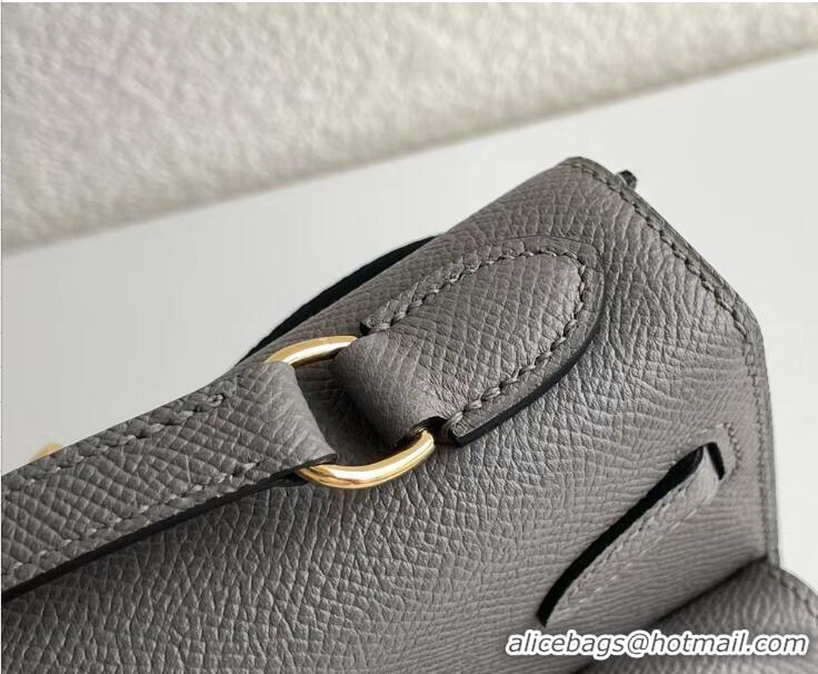 Well Crafted Hermes Kelly 20 Mini En Desordre Epsom K20 Dark Grey Gold 2023