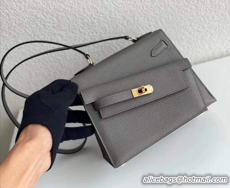 Well Crafted Hermes Kelly 20 Mini En Desordre Epsom K20 Dark Grey Gold 2023