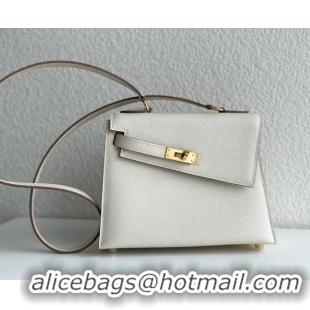 Most Popular Hermes Kelly 20 Mini En Desordre Epsom K20 White Gold 2023