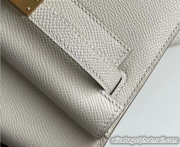 Most Popular Hermes Kelly 20 Mini En Desordre Epsom K20 White Gold 2023