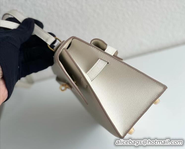 Most Popular Hermes Kelly 20 Mini En Desordre Epsom K20 White Gold 2023