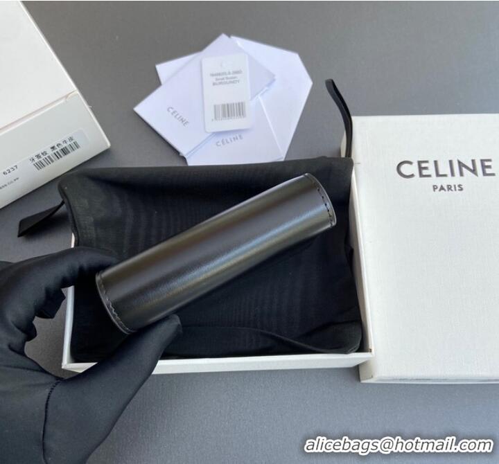 Best Design Celine TRIOMPHE COMPACT WALLET IN SHINY CALFSKIN 10K623 BLACK