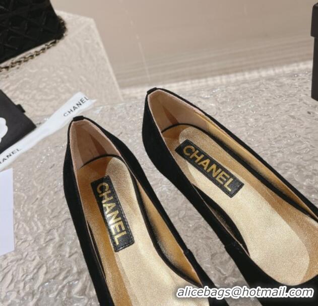 Best Price Chanel Suede & Metallic Leather Pumps 5cm Black 1213011