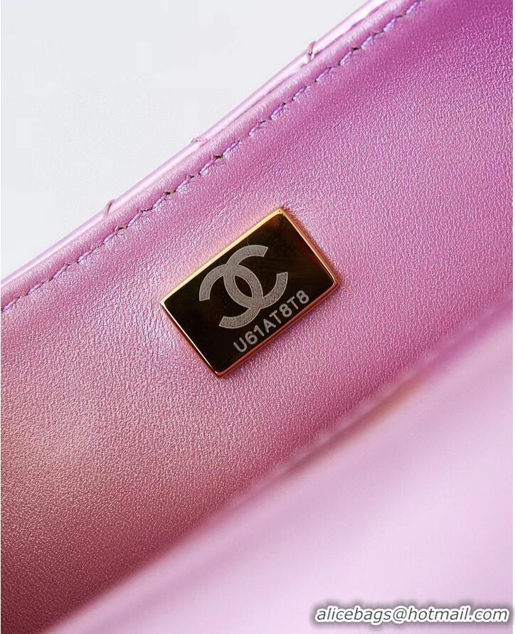 Promotional Chanel MINI FLAP BAG & STAR COIN PURSE AS4646 Pink