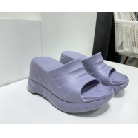 Top Design Givenchy Marshmallow Wedge Sandals 10cm in Rubber Light Purple 704005