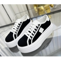 Good Looking Givenchy City platform sneakers in canvas Black/White 704016