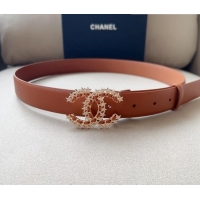 ​Popular Style Chanel Calfskin Belt 3cm with Star CC CH090602 Brown 2023